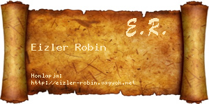 Eizler Robin névjegykártya